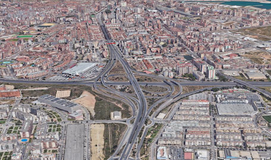 Acceso a Málaga por la carretera A-357.
